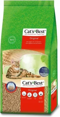 Zdjęcie produktu dla Zbrylający się żwirek drewniany dla kotów Cat's Best Original 40l (17,2kg)