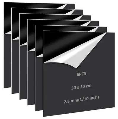 Acrylglasplatten schwarz 6er-Pack 30x30 cm 2,5 mm