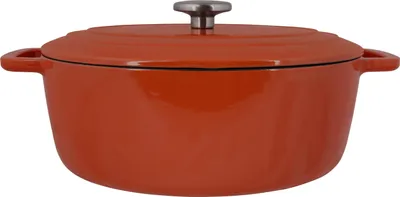 Produktbild von Cosy & Trendy Fontestic Gusseisen-Rost-Oval-Bratpfanne – 31 x 24 cm – emailliert