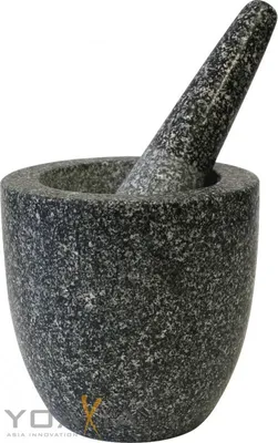 Produktbild von Stein Mörser mit Stößel [ Ø 12cm Höhe 12cm ] Gewürzmörser / Steinmörser