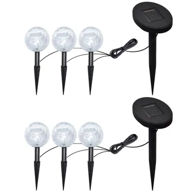 Zdjęcie produktu dla vidaXL Lampy ogrodowe 6 szt. LED z kolcami uziemiającymi i modułami solarnymi