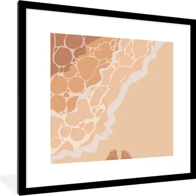 Produktbild von MuchoWow® MuchoWow® Gerahmtes Poster Strand - Meer - Füße 40x40 cm - Poster mit zchwarzem Bilderrahmen - Poster - Plakat im Rahmen