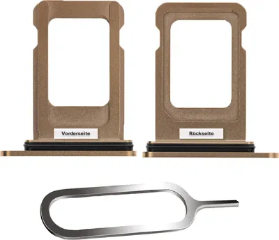 Produktbild von iPHONE 12 PRO / MAX SIM KARTEN HALTER TRAY ADAPTER FACH STECKER SLOT CARD + NADEL GOLD
