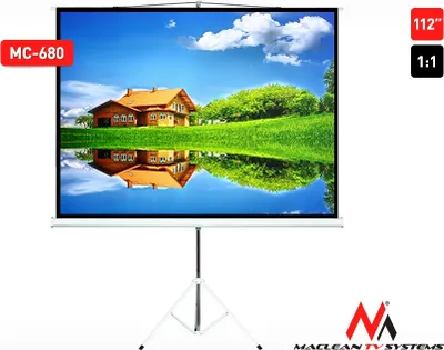 Obrázek produktu pro Stativové televizní plátno Maclean MC-680 112" 1:1 200x200 Obrazovka pro domácí kino