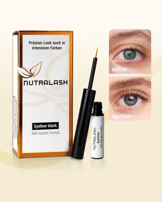 Produktbild von Nutralash Eyeliner black - flüssiger Eyeliner m. Wimpernbooster, schnell trocknend, präziser Lidstrich, m. Nutra-Peptidformel, Germany, 1,5 ml