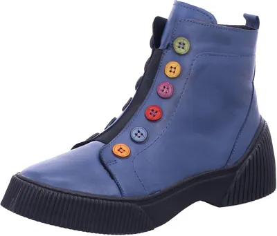 Produktbild von Gemini Damen Boot Stiefelette bunte Knöpfe Reißverschluss 033100-02, Größe:38 EU, Farbe:Blau