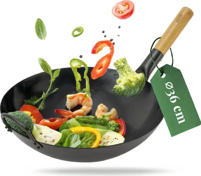 Immagine prodotto di Il nostro wok pasoli piatto al forno 36 cm, Acciaio al carbonio