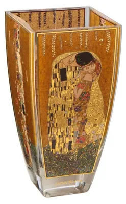 Porzellanvase Gustav Klimt 'Der Kuss', mehrfarbig, 8,5x8,5x16 cm