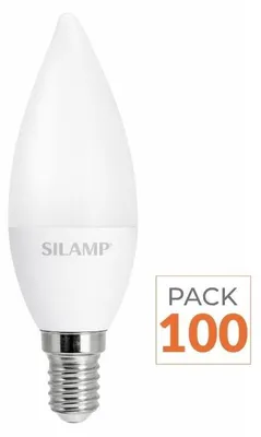 Produktbild von 100er-Pack – LED-Glühbirne E14 8 W 220 V C37 180° – Warmweiß 2300 K – 3500 K