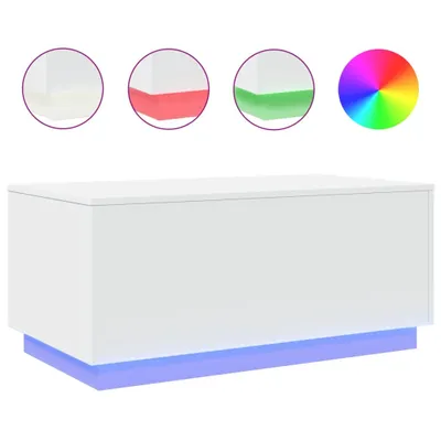 Produktbild von vidaXL Couchtisch mit LED-Leuchten Weiß 90x50x40 cm