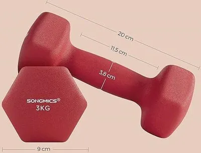 Produktbild von Famanu Hantelset 2 x 3 kg - Neoprenbeschichtung, ergonomischer Griff, robust