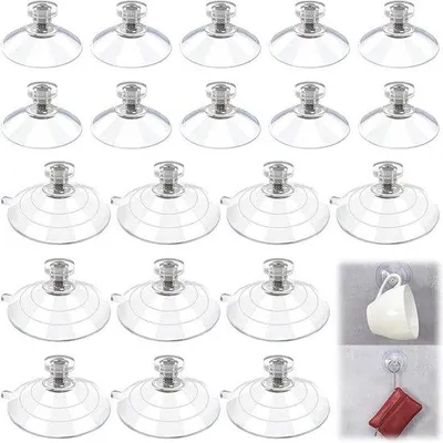 Produktbild von Famanu Saugnäpfe mit Gewinde - Transparent, 20 Stück