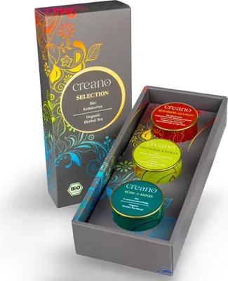 Produktbild von 3er Dose Grobschnitt Kräutertee “Kräuter-Mix“ Creano (Fruchtige Kamille, Süße 3-Minze, Rooibos-Mango) *⁴