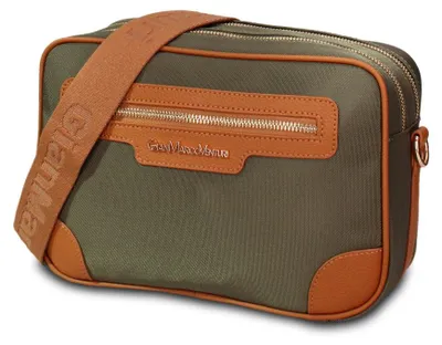 Immagine prodotto di Borsa a tracolla in , marca Gianmarco Venturi, nera e marrone, versatile, per donna