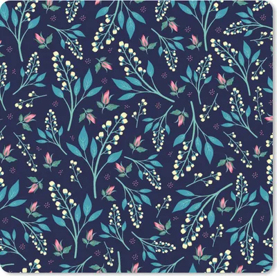 Produktbild von MuchoWow® Mauspad Mousepad Blumen - Rosa - Weiß - Muster 30x30 cm - Mousepads - Maus Mat - Pad - Mausunterlage - Gaming