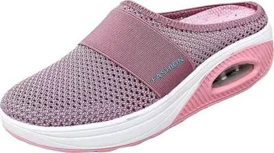 Produktbild von Leichte Bequeme Paket Kopf Hausschuhe Weibliche Dicke Untere Luftkissen Hohl Gitter Atmungsaktiv Ohne Ferse Ein Steigbügel Flachen Schuh, rosa, 37
