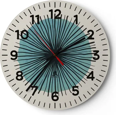 Produktbild von Wanduhr - Rund - Glasuhr - Auge Abstraktion Modern - 40x40cm - Schleichendes Uhrwerk - Lautlos - zum Aufhängen bereit - Dekoration Modern - Wanddekoration aus Glas - C4AR40x40-4224