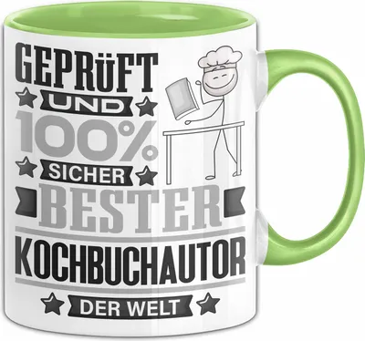Produktbild von Kochbuchautor Geschenk Lustiger Spruch für Kochbuchautor Geschenkidee Bester Kochbuchautor Der Welt (Grün)