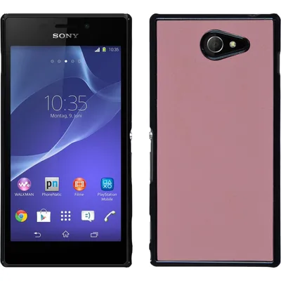 Produktbild von PhoneNatic Case kompatibel mit Sony Xperia M2 - Hülle rosa Lederoptik Hard-case + 2 Schutzfolien
