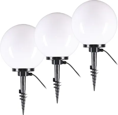 Produktbild von Kugelleuchten Kugellampe Außenleuchte 3er-Set Ø 30m Erdspieß Außenlampe