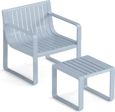 Produktbild von GOPLUS Gartenmöbel Set 2 teilig, Gartenstuhl ergonomisch & Beistelltisch Outdoor aus PP, Balkonset Balkonmöbel