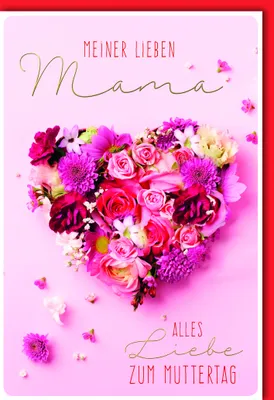 Produktbild von Muttertag - Karte mit Umschlag - Blumen Herz
