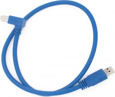 Produktbild von SYSTEM-S USB A 3.0 Stecker zu USB Typ B 3.0 Stecker 90° Rechts Gewinkelt Kabel 50 cm