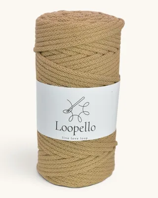 Image de Cordon en coton Loopello, modèle Classic, 5 mm, 100 mètres – Couleur caramel