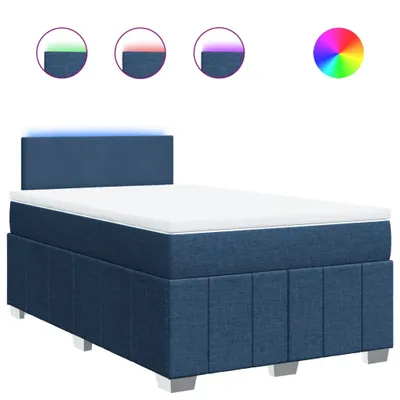 Produktbild von vidaXL Boxspringbett mit Matratze Blau 120x200 cm Stoff