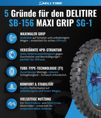 Produktbild von Deli Tire 80/100 - 12 M/C Tt 50M Maxi Grip Sg1-R Sb 156 4Pr