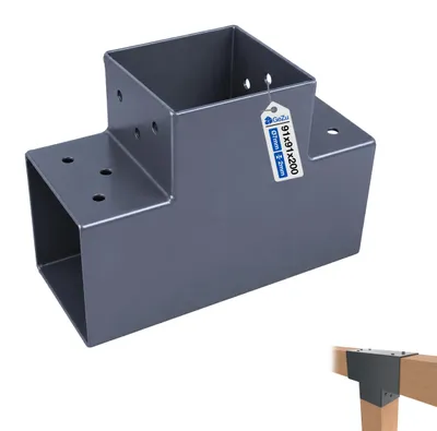 Produktbild von GeZu Impex Pfostenecke 3 Balken T-Model 91 x 91 mm Anthrazit Pulverbeschichtet