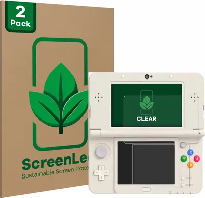 Produktbild von 2x ScreenLeaf Schutzfolie für Nintendo New 3DS nachhaltiger Displayschutz Display Schutz Folie Klar Transparent