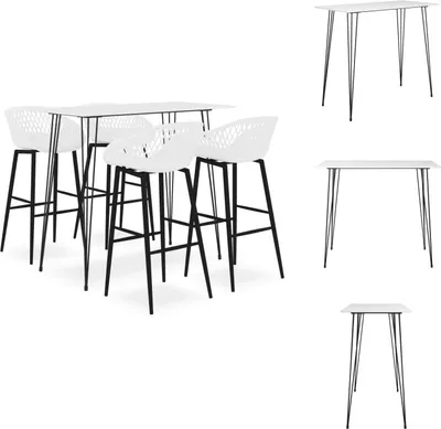 Image de vidaXL Ensemble de bar 5 pièces blanc - Salle à manger