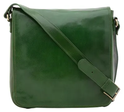 Produktbild von Herrenumhängetasche aus echtem Leder mit Magnetverschluss  Italy Blu UNICA 29x28x9 cm 5543-Blu