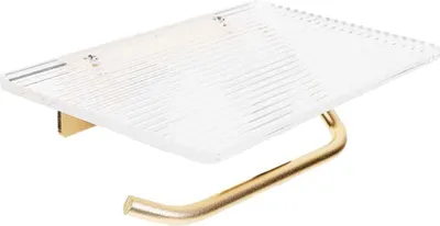 Produktbild von Toilettenpapierhalter Gold Acryl Mit Ablage, Bohrfreie Montage, Für Badezimmer