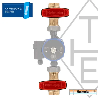 Produktbild von HEIMEIER Pumpen-Kugelhahn Globo P-S Schwerkraftbremse, 1x1, Rotguss