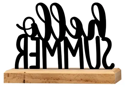 Produktbild von Sommer Schriftzug aus Holz und Metall | 18,5 x 13 cm | Dekoration für die Sommerzeit