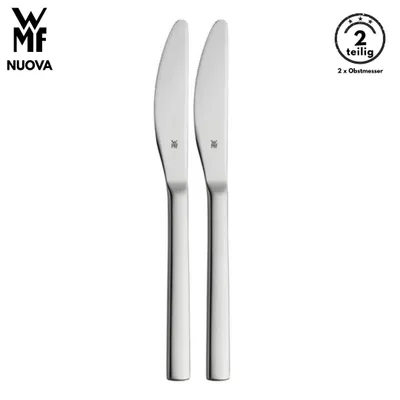 Produktbild von WMF Nuova Obstmesser-Set 18 cm, 2tlg Cromargan Edelstahl 18/10 poliert multifunktional Obst Kuchen Toast Couvertmesser, Messer, Messerset, Tafelmesser