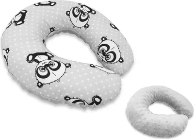 Produktbild von COSING Baby Reisekissen MINKY - Panda-Punkte Grau