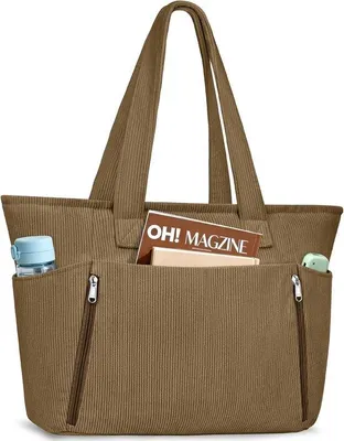 Produktbild von Tote Taschen Damen - Cordtasche - große Schultertasche - ideal für Schule und Arbeit - ShopFlot
