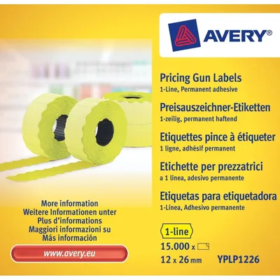 Immagine prodotto di AVERY Zweckform YPLP1226 Etichette per prezzi AVERY, 26 x 12 mm, giallo