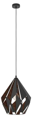 Immagine prodotto di Lampadario A Sospensione Vintage Carlton 1 Grande Acciaio Nero Rame 1 Luce E27