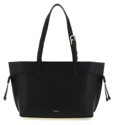 Image de Furla Ava M cabas zippé noir Nero, cuir martelé Arch