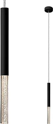 Image de Suspension LED ONE noir mat 5 W, blanc chaud, 425 lm, métal, dimensions : 140 x 8 x 8 cm, IP20, Zuma Line