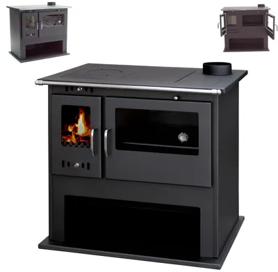 Image de Cuisinière à bois 10.5kW Four de cuisine avec plaque de cuisson Four de chauffage Poêle à bois EEK A 56309
