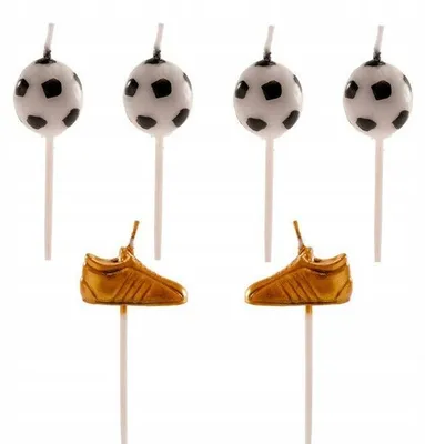 Produktbild von DeKora Fußball Geburtstagskerzen Set Bälle