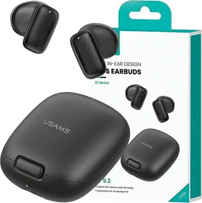 Produktbild von Usams Bluetooth-Kopfhörer 5.3 Tws Id Series Wireless Schwarz/Schwarz Bhuid01 (Id25)