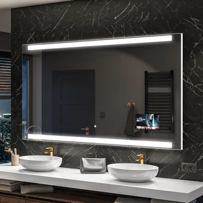 Produktbild von Artforma Badspiegel SMART 180x90 cm - mit LED Beleuchtung - LED Farbe Kaltweiß 7000K - Individuell Nach Maß - Beleuchtet Wandspiegel Lichtspiegel Badezimmerspiegel | Lichtschalter: Touch Schalter |SLED047