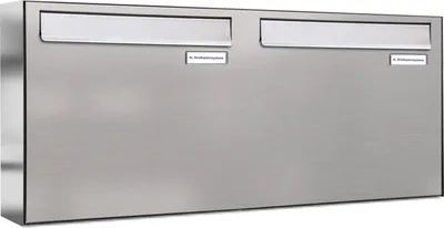 Produktbild von 2er V2A Edelstahl Briefkasten-Anlage Tür- Zaundurchwurf