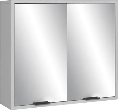 Produktbild von FURNARO Spiegelschrank Bonnie Badspiegel Badschrank B/H/T: 71x65x22 cm, Farbe:Kreidegrau matt lack